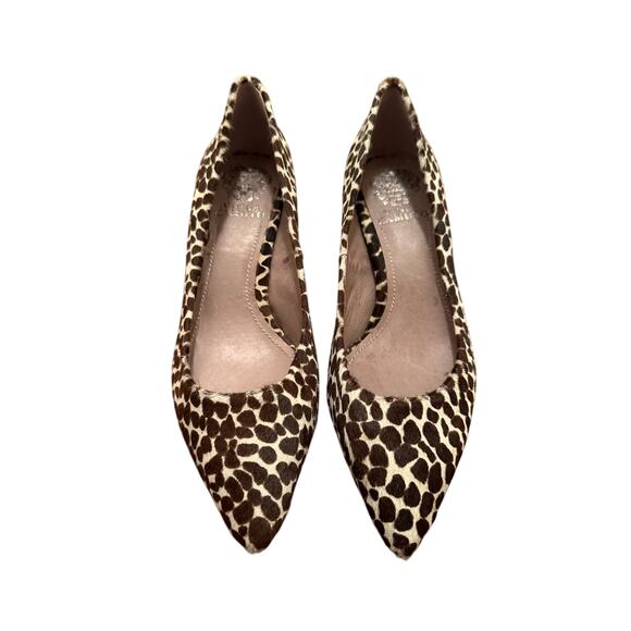 Vince Camuto Animal Print Cow Hair Kitten Heel Pointed Toe Pump 7 - Picture 9 of 9